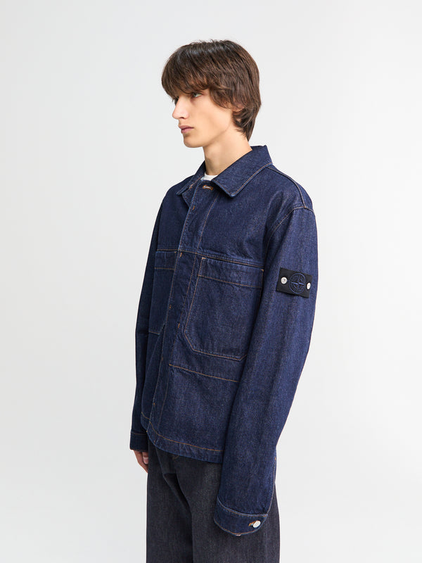 Stoy Q100027 Indigo Denim Rinsed Jacket In Blue Rinse