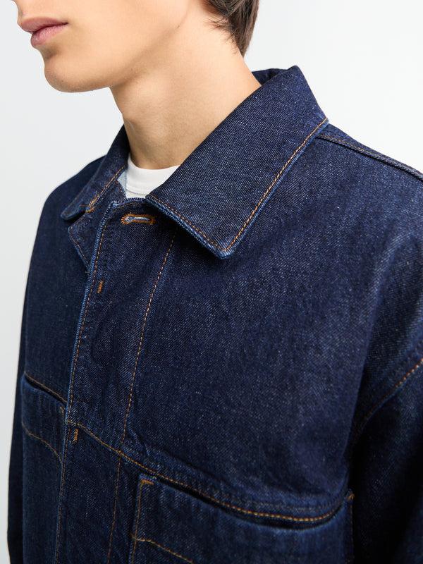 Stoy Q100027 Indigo Denim Rinsed Jacket In Blue Rinse