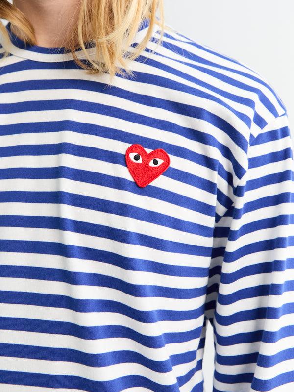 Stoy Red Heart Longsleeved T-Shirt In Navy And White