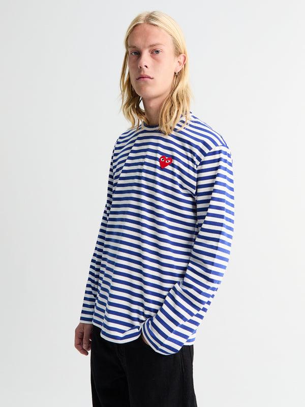 Stoy Red Heart Longsleeved T-Shirt In Navy And White