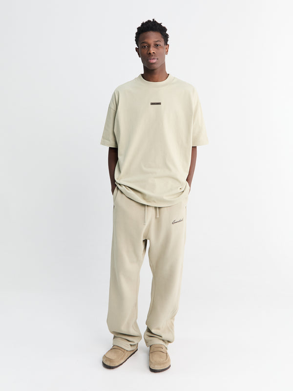 Stoy Relaxed Fleece Sweatpants With Piping In Abbey Stone