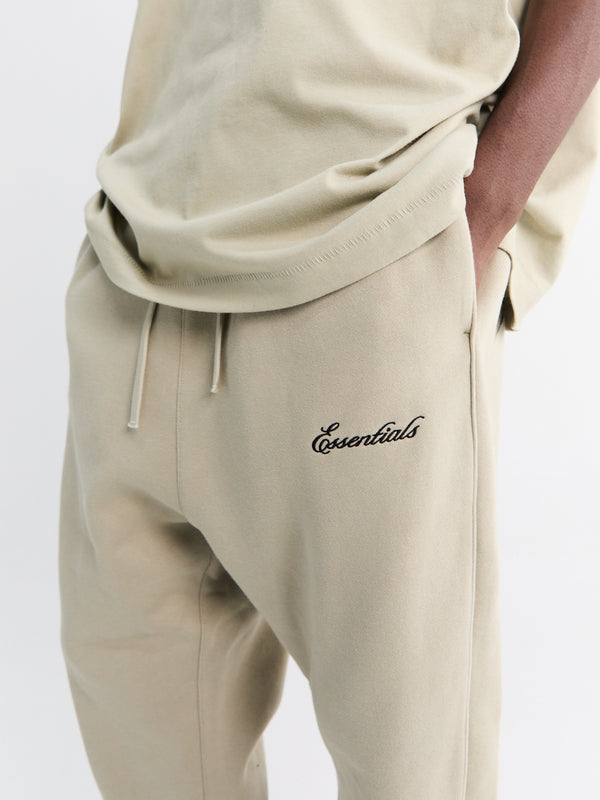 Stoy Relaxed Fleece Sweatpants With Piping In Abbey Stone