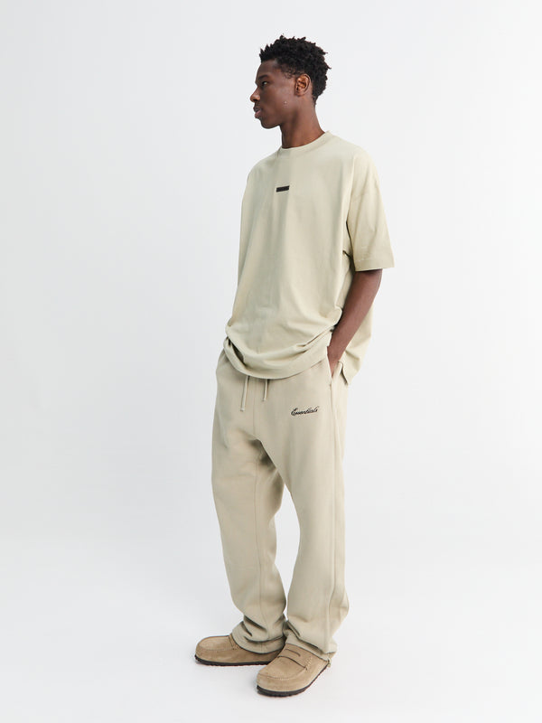 stoy Relaxed Fleece Sweatpants with Piping in Abbey Stone