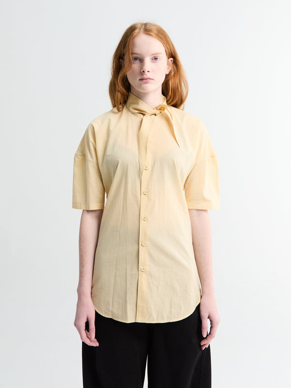 Stoy Short Sleeve Shirt With Foulard In Ice Apricot