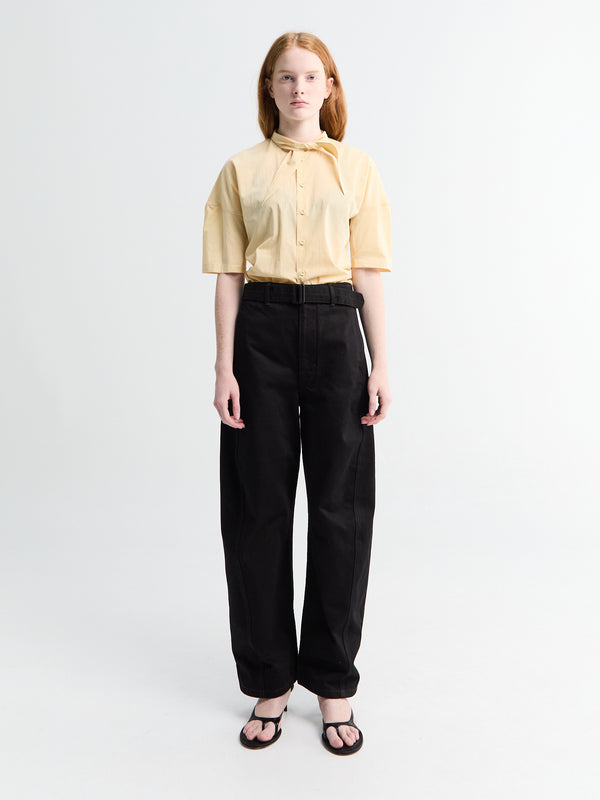 Stoy Short Sleeve Shirt With Foulard In Ice Apricot