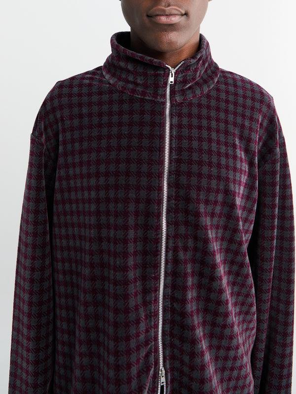 Stoy Shrunken Fullzip In Merlot Houndini Check Velour