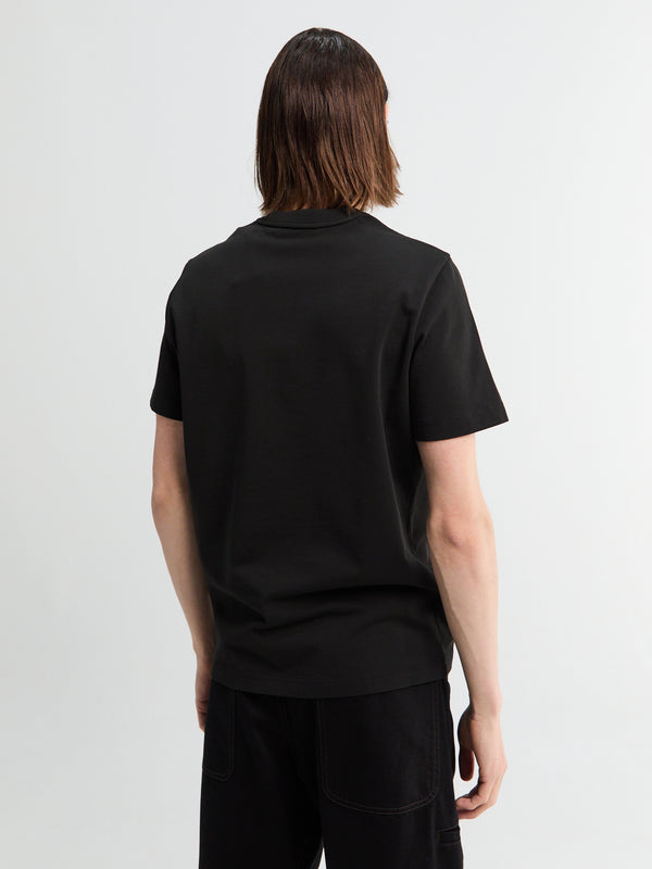 Stoy Space Embroidered Logo Cotton T-Shirt In Black