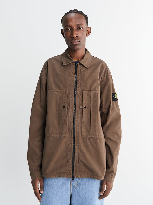 Stoy 1200005-V007C Zip-up Overshirt In Umber