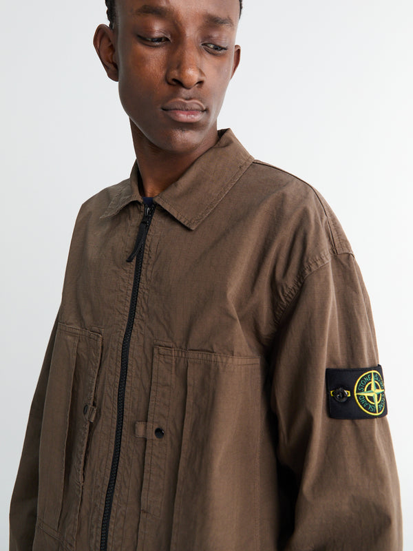 Stoy 1200005-V007C Zip-up Overshirt In Umber