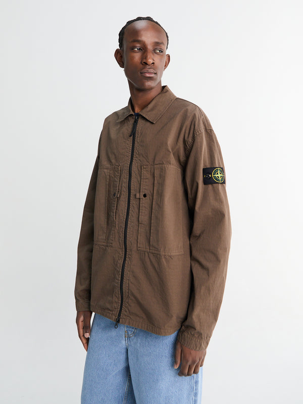 stoy 1200005-V007C Zip-up Overshirt in Umber