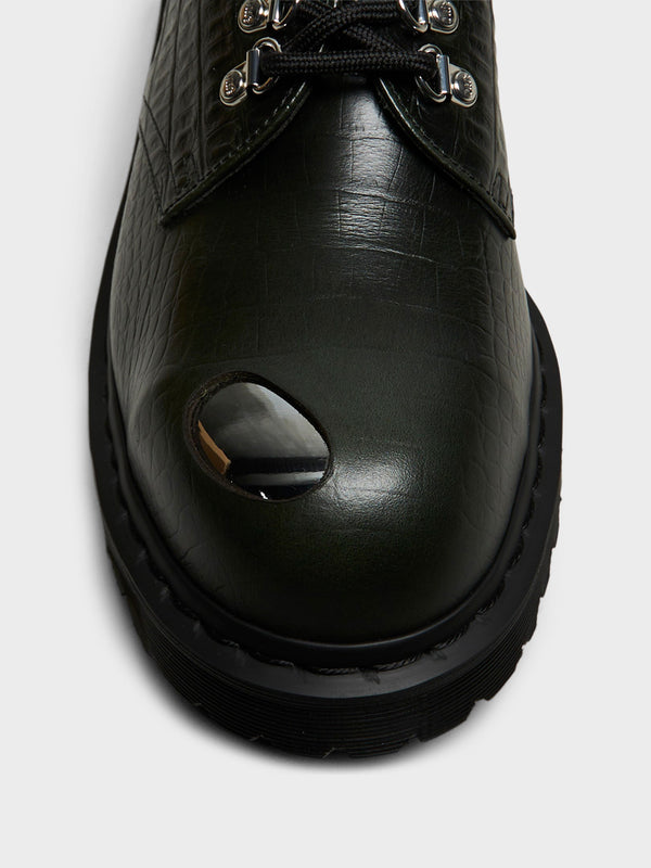 Stoy 1461 Steel Toe 3 Eye Shoes In Forest Green