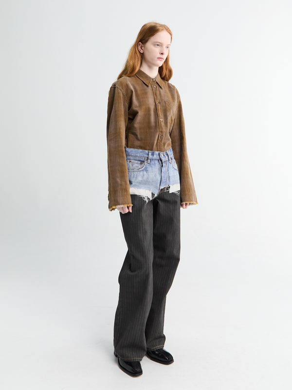 Stoy 1981 U TLO Pinstripe Pants In Blue And Black