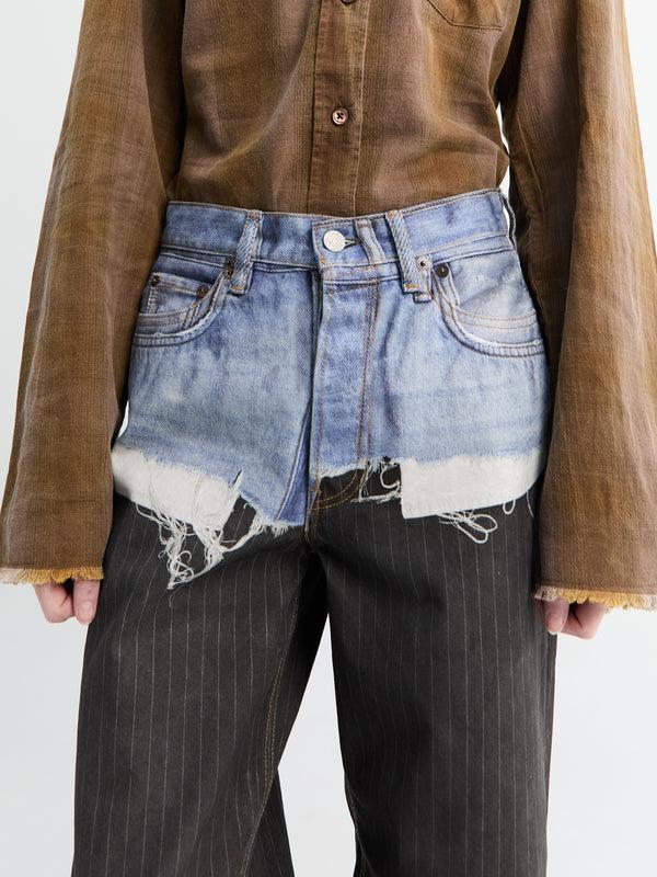 Stoy 1981 U TLO Pinstripe Pants In Blue And Black