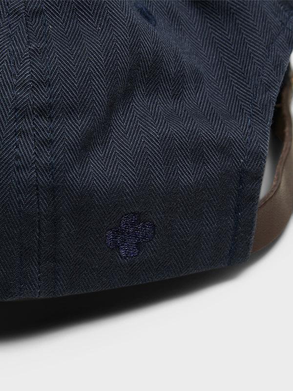 Stoy 6 Panel Herringbone Cap In Navy