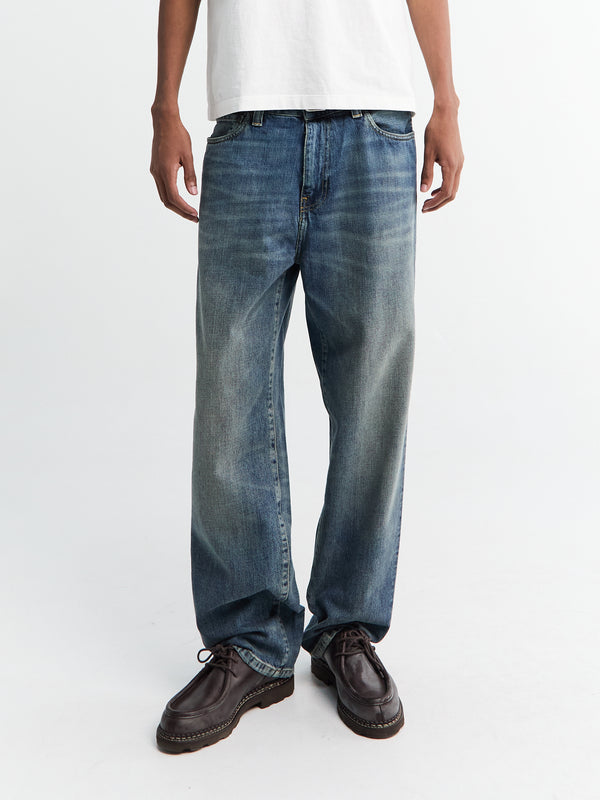 stoy Aaron Pants in Blue Worn Washed