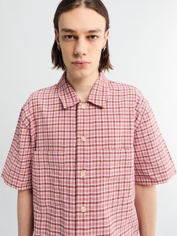 Stoy Adam Overshirt In Pink Check