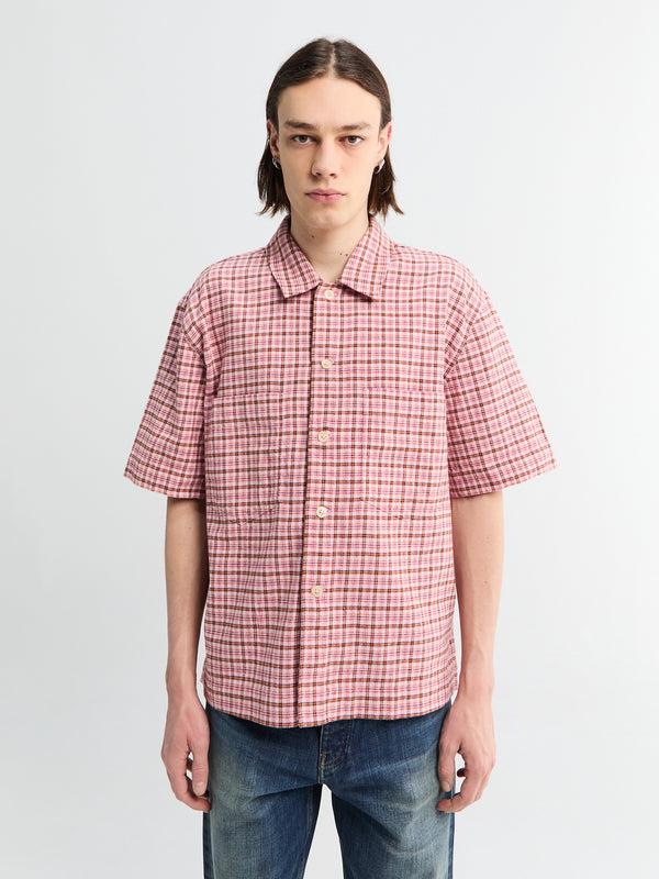 stoy Adam Overshirt in Pink Check