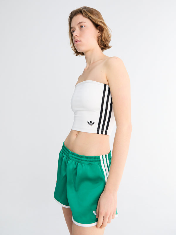 stoy Adicolor 3 Stripe Tube Top in White and Black