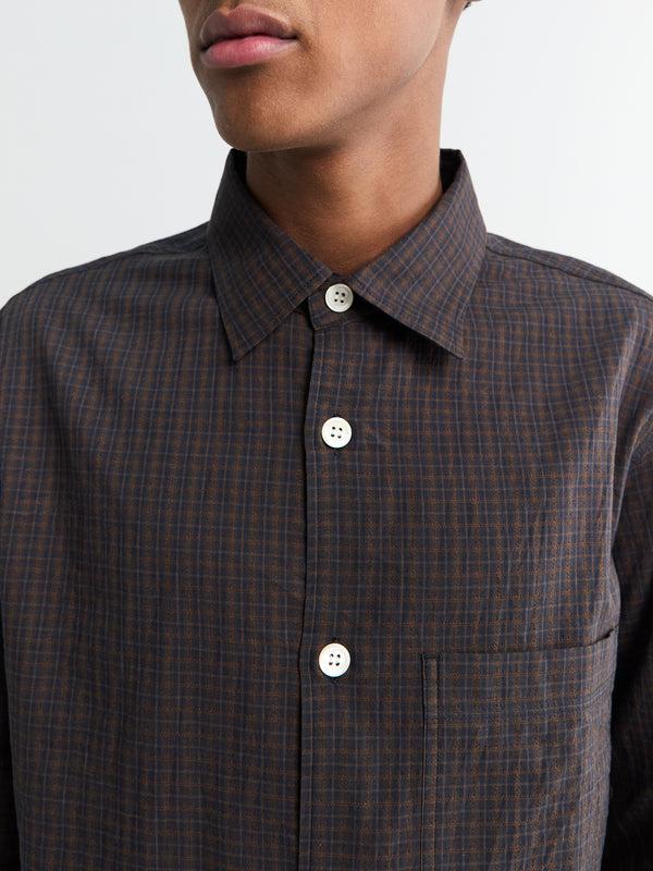 Stoy Another Shirt 4.0 JPN In Navy And Brown Check