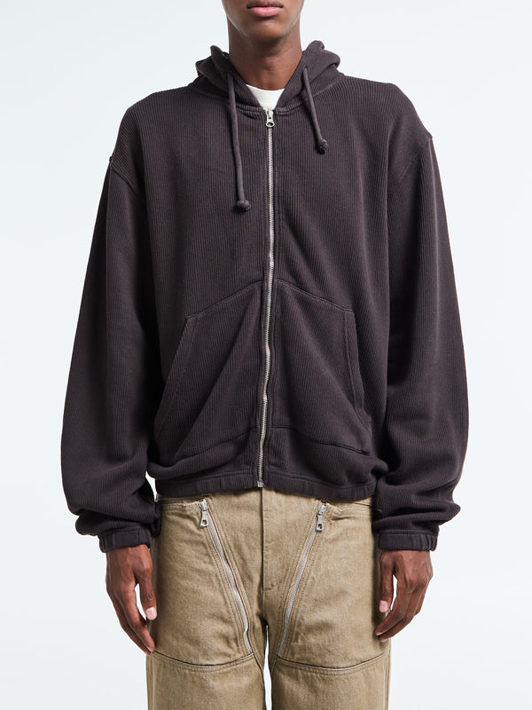stoy Another Zip Hoodie 1.0 in Dark Brown