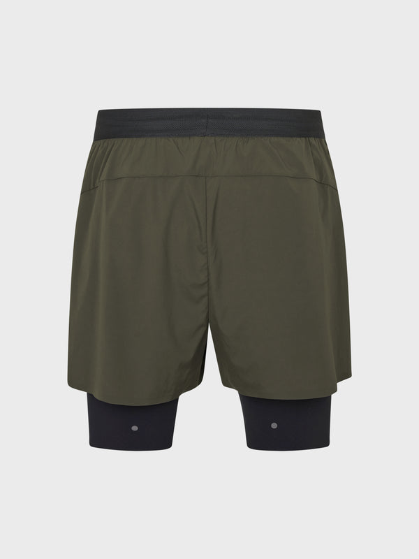 Stoy Balance 2-in-1 Shorts In Dark Olive