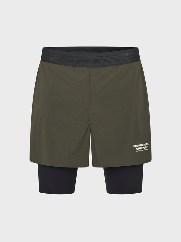 stoy Balance 2-in-1 Shorts in Dark Olive