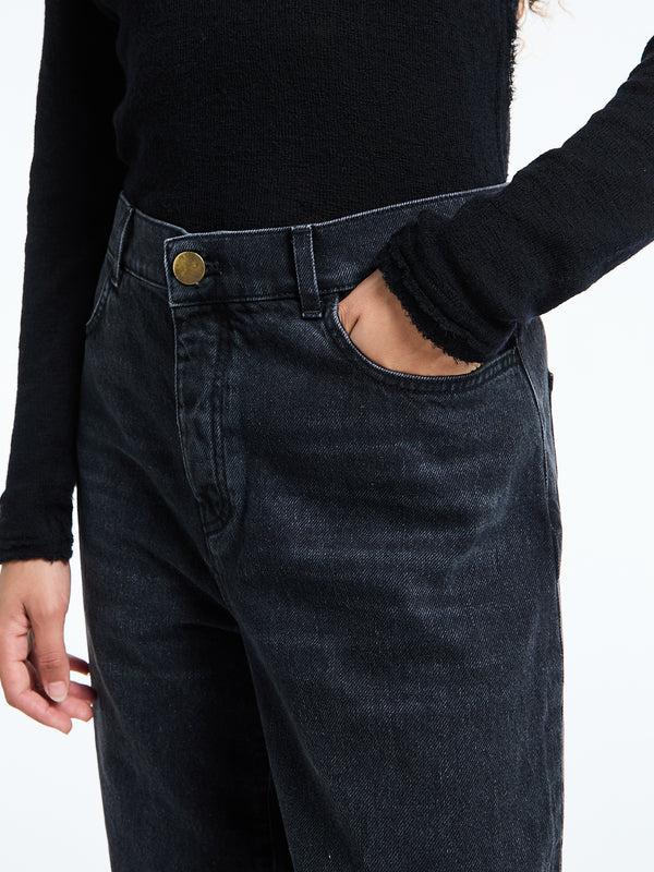Stoy Barrel Jeans In Washed Black