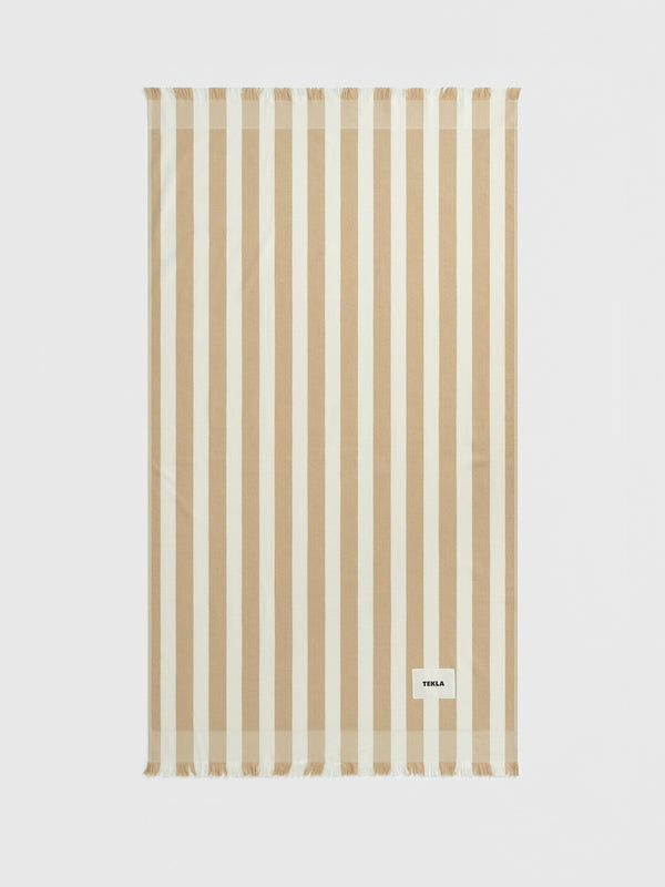 Stoy Beach Towel In Almond Stripes