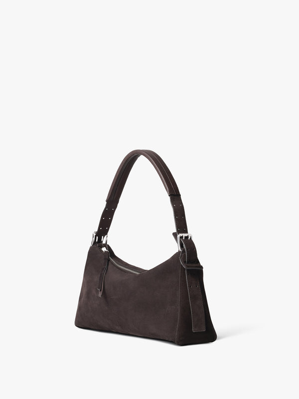 Stoy Belted Baguette Bag In Ebony Brown