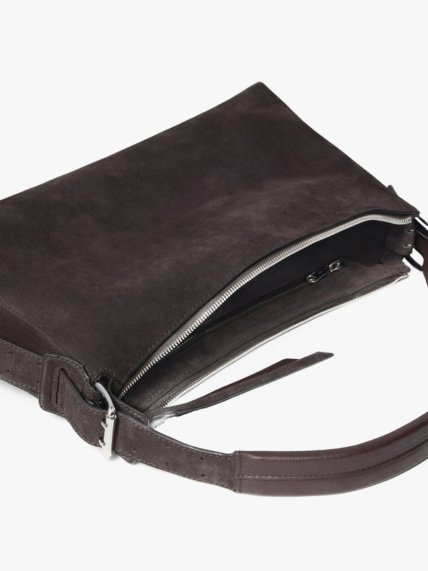 Stoy Belted Baguette Bag In Ebony Brown