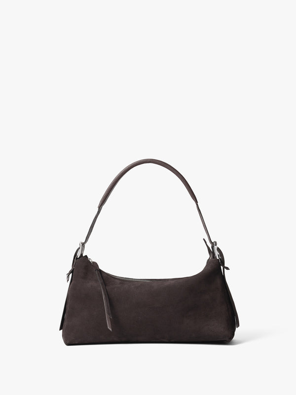 stoy Belted Baguette Bag in Ebony Brown