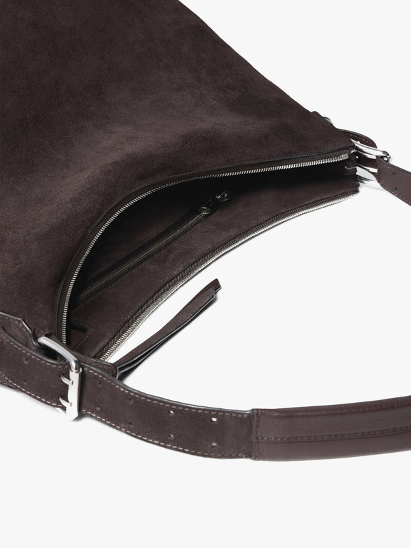 Stoy Belted Hobo Bag In Ebony Brown