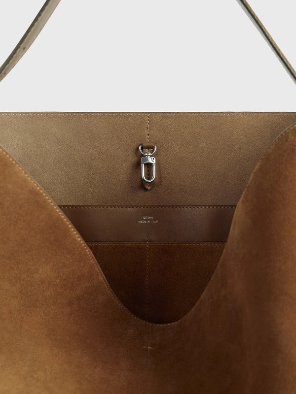 Stoy Belted Suede Tote Bag In Tan