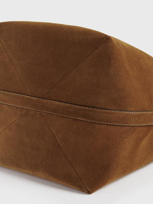 Stoy Belted Suede Tote Bag In Tan