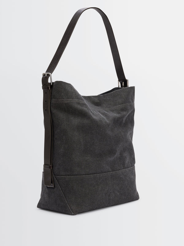 Stoy Belted Tote Bag In Ash Black