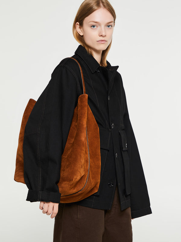 Stoy Belted Tote Bag In Tan Brown