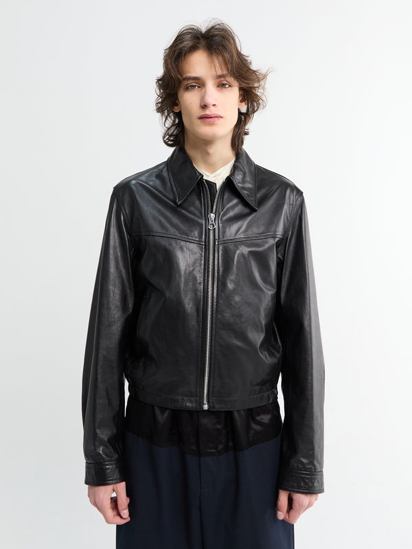 Stoy Biker Blouson Jacket In Black