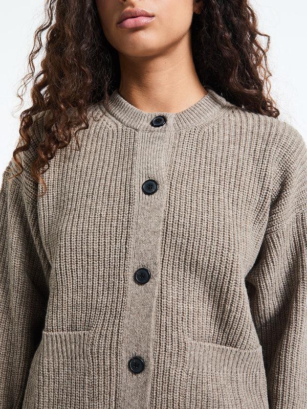 Stoy Bine Cardigan In Pure Soil