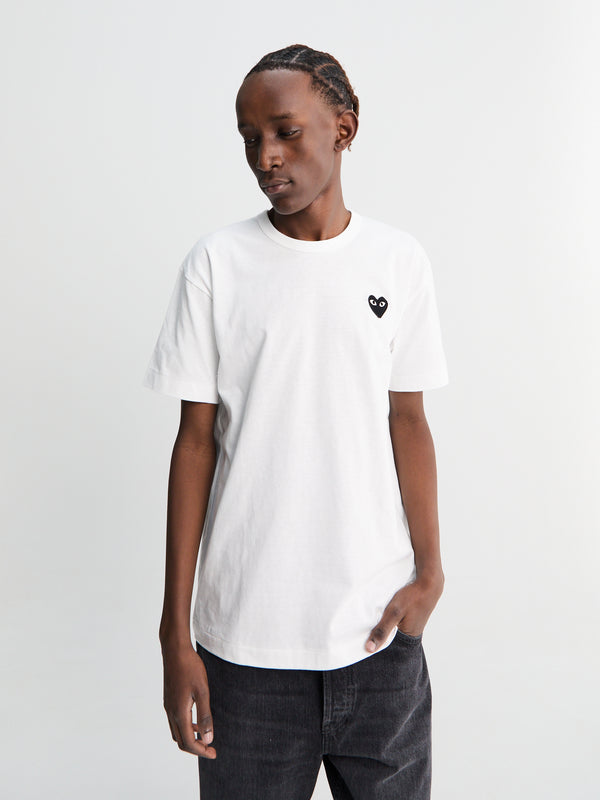 stoy Black Heart T-Shirt in White