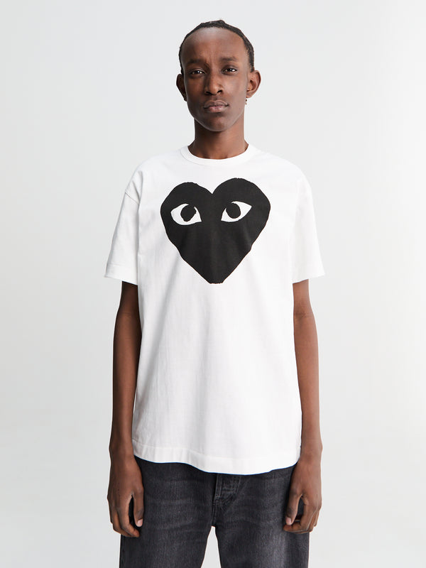 stoy Black Heart T-Shirt in White