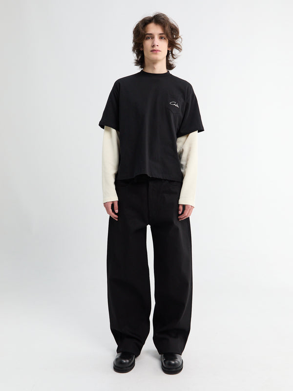 Stoy Black Raw Selvedge Jeans In Black