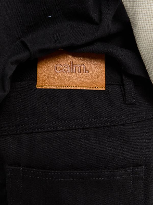Stoy Black Raw Selvedge Jeans In Black