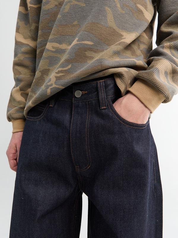Stoy Blue Raw Selvedge Jeans In Blue Denim