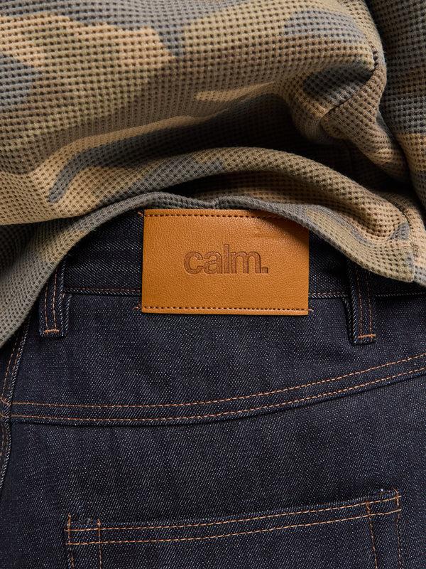 Stoy Blue Raw Selvedge Jeans In Blue Denim