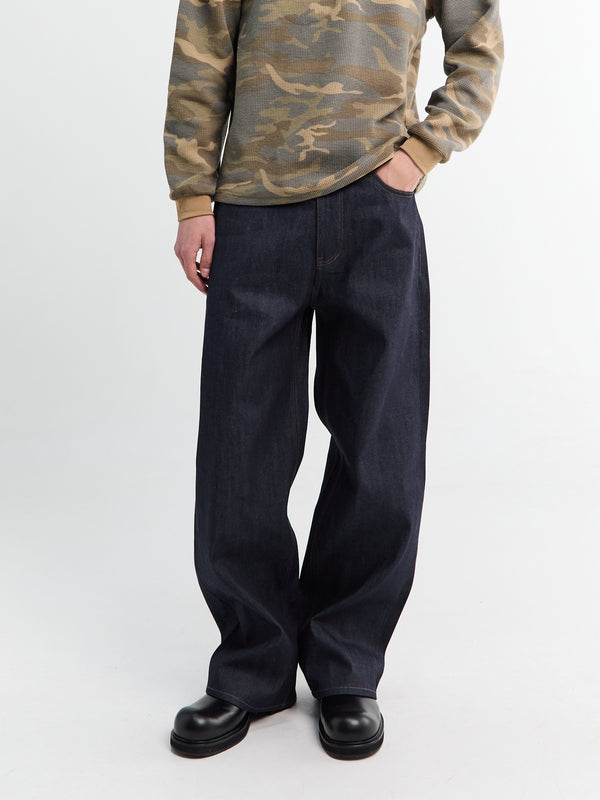 stoy Blue Raw Selvedge Jeans in Blue Denim