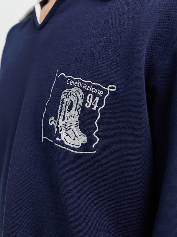 Stoy Boot Open Rugby Shirt In Navy