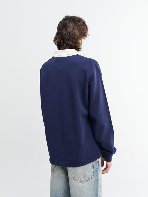 Stoy Boot Open Rugby Shirt In Navy