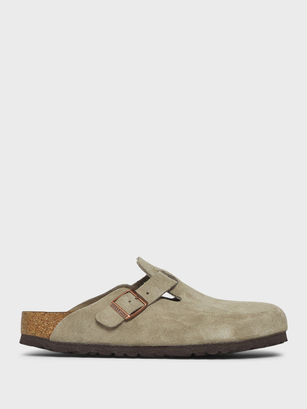 stoy Boston Suede Narrow Sandals in Taupe