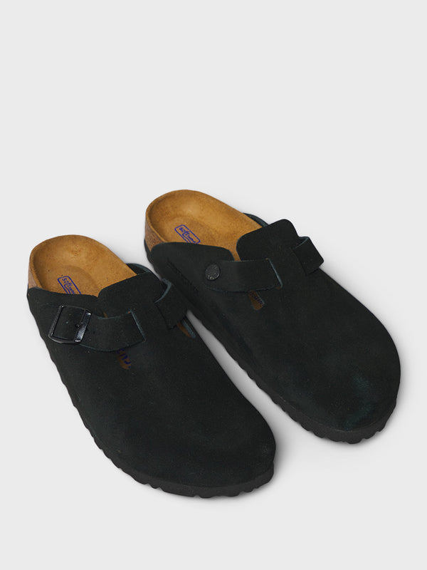 Stoy Boston Suede Sandals In Black