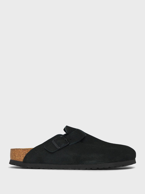 stoy Boston Suede Sandals in Black